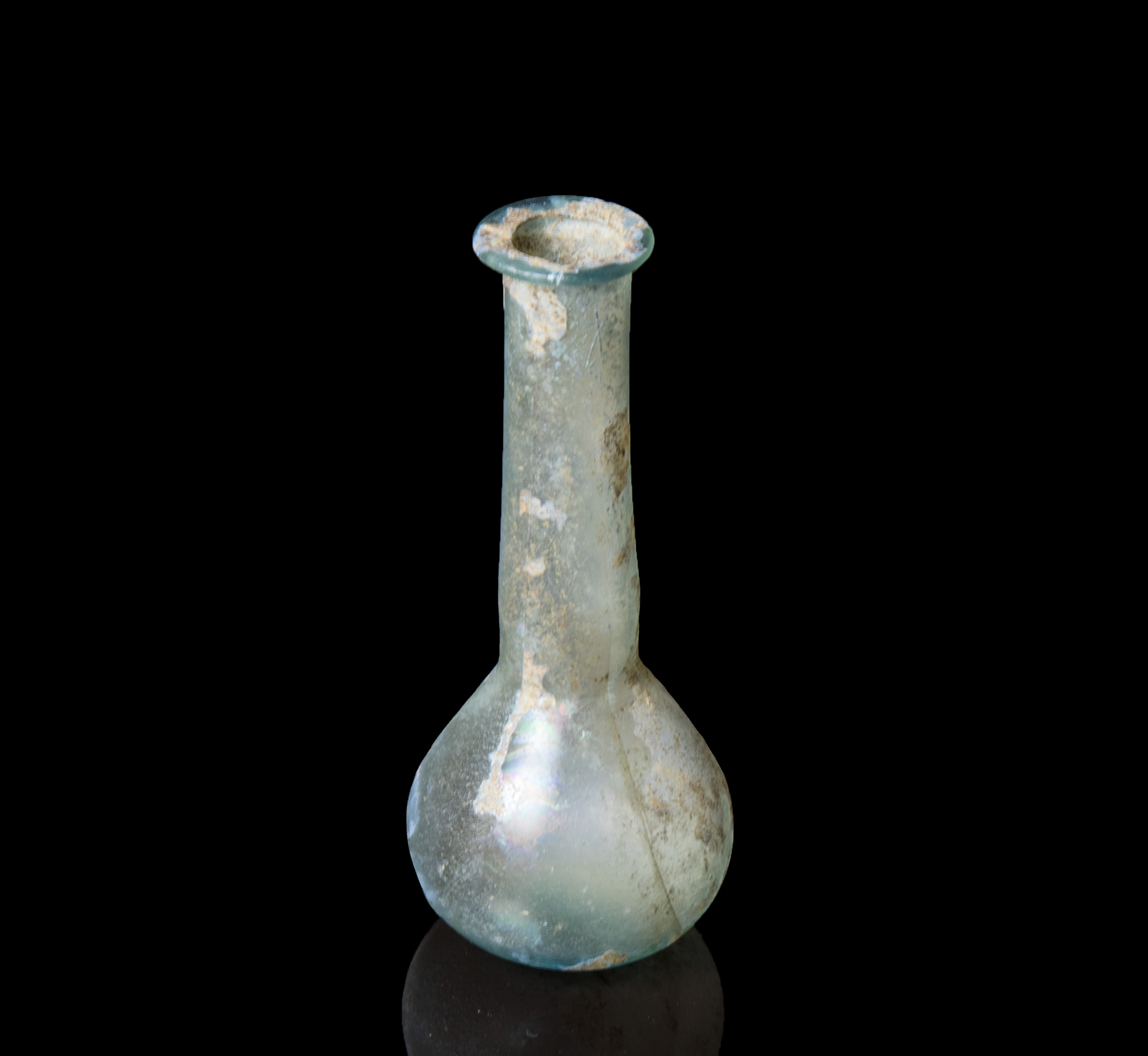 Ancient Roman Glass Unguents Bottle with Iridescence - Image 2